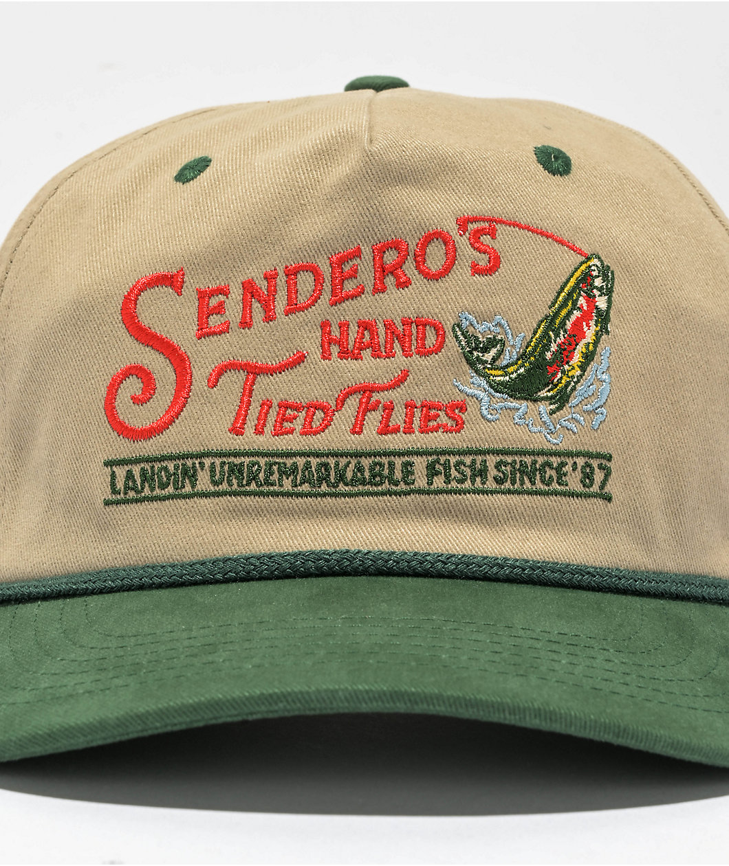 Sendero Time Flies Sand & Green Snapback Hat