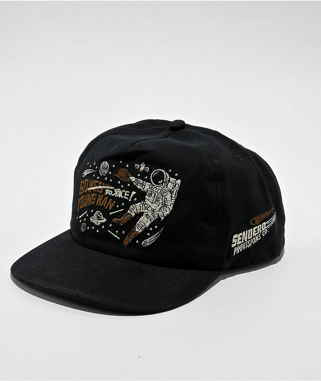 Sendero To Space Black Snapback Hat