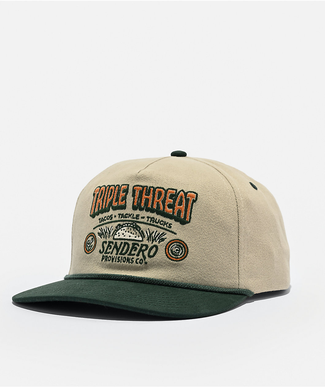 Sendero Triple Threat Green & Khaki Snapback Hat