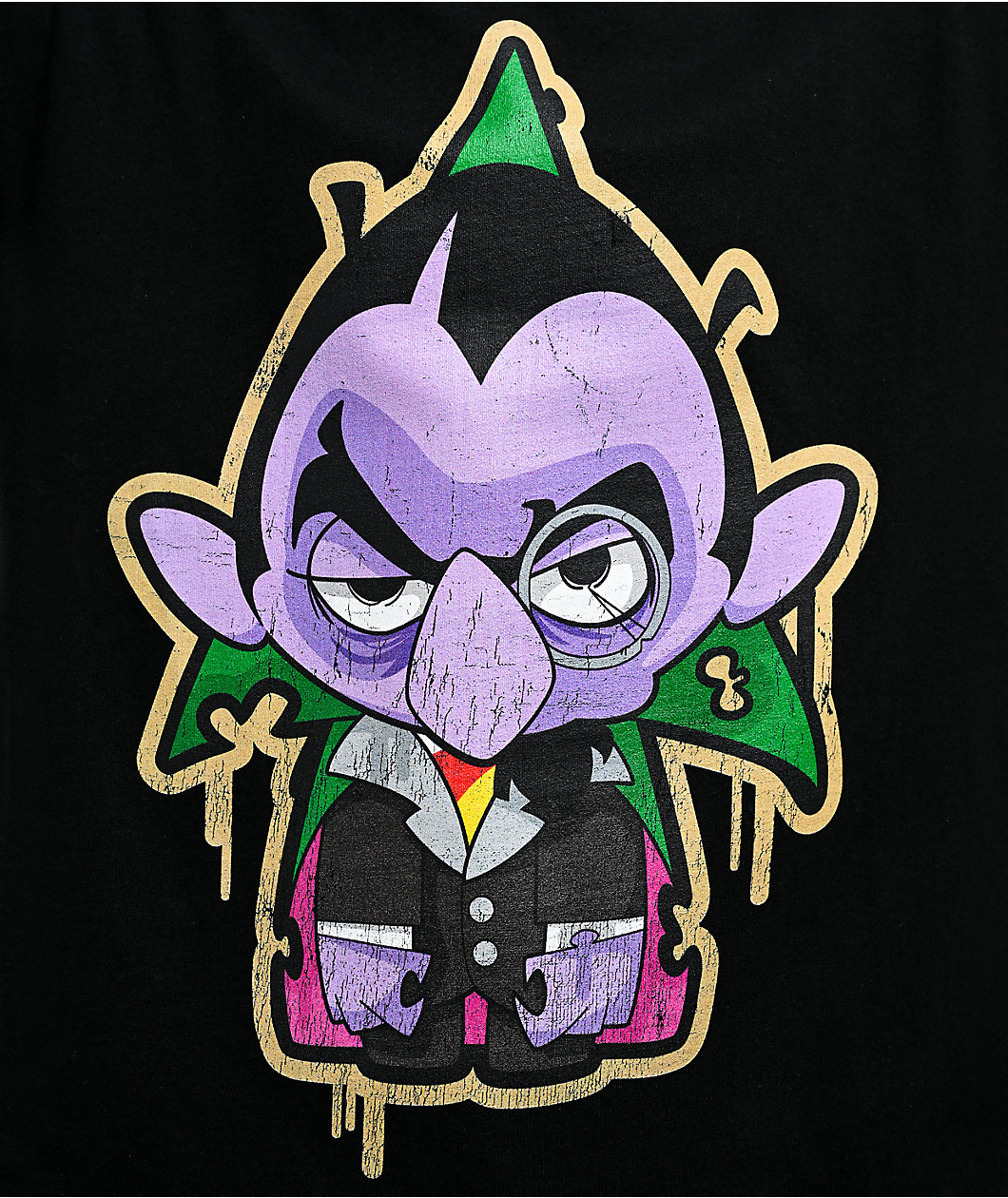 Sesame Street Zombie Count Von Count Black T-Shirt