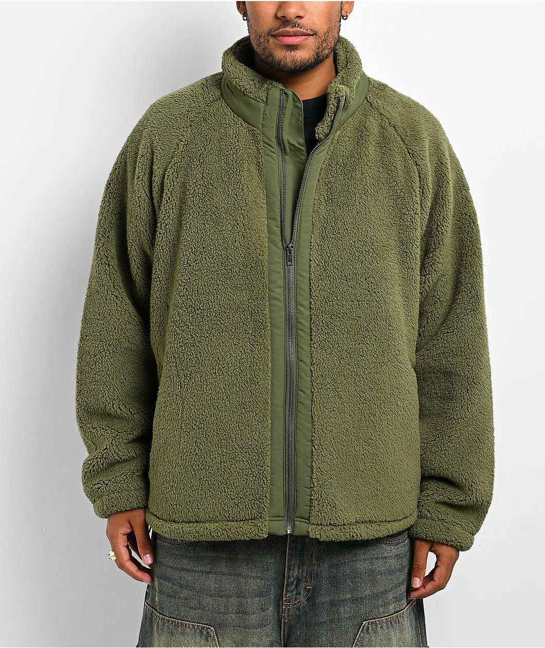 Shaka Wear 2.0 Green Sherpa Jacket