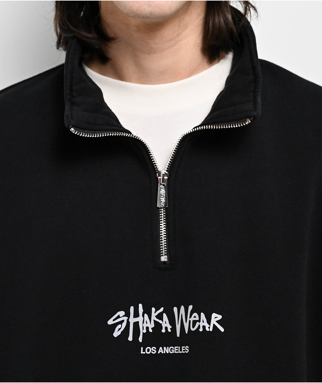 Shaka Wear 3M Logo Black Quarter Zip Sweatshirt