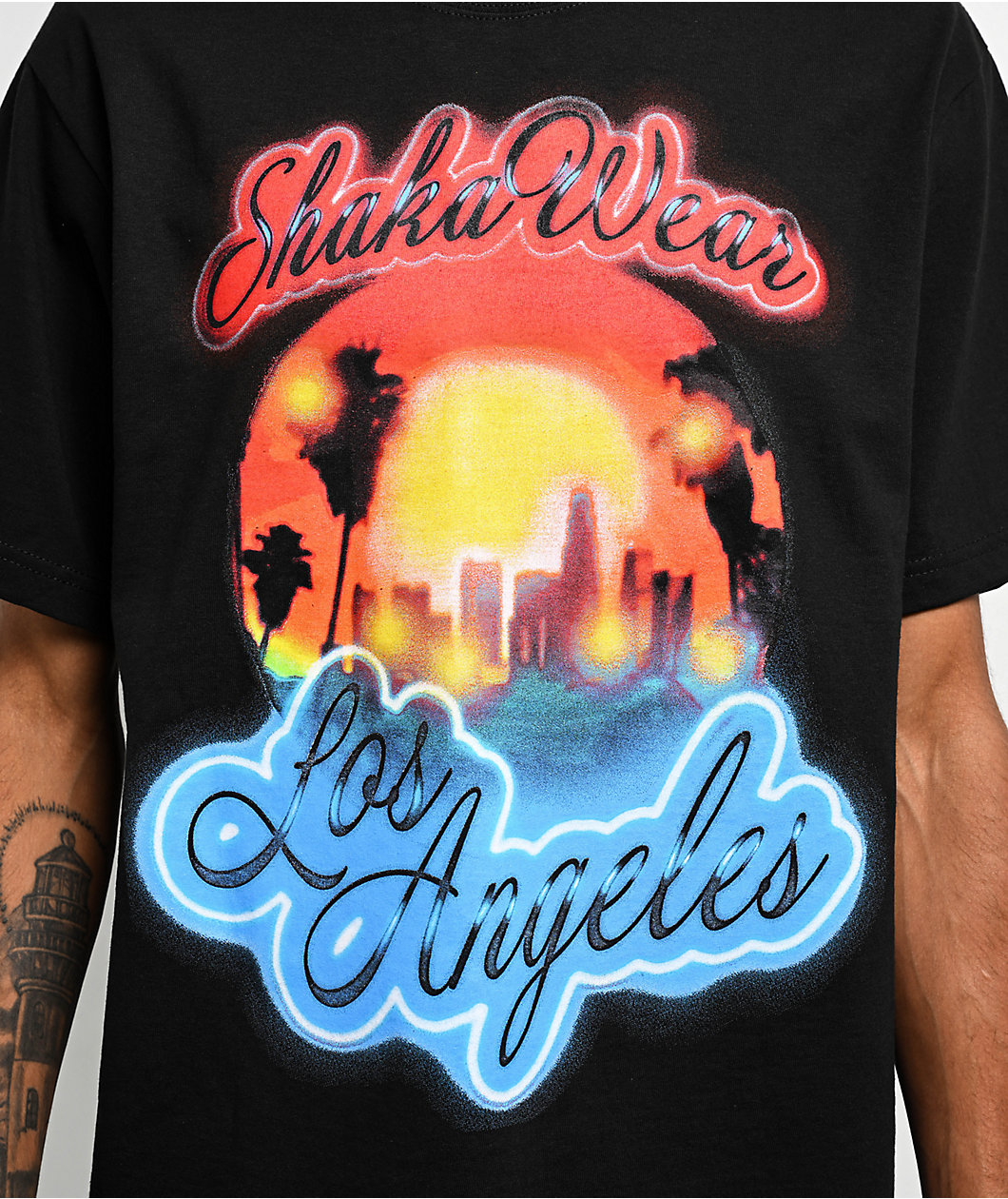 Shaka Wear Airbrush Black T-Shirt