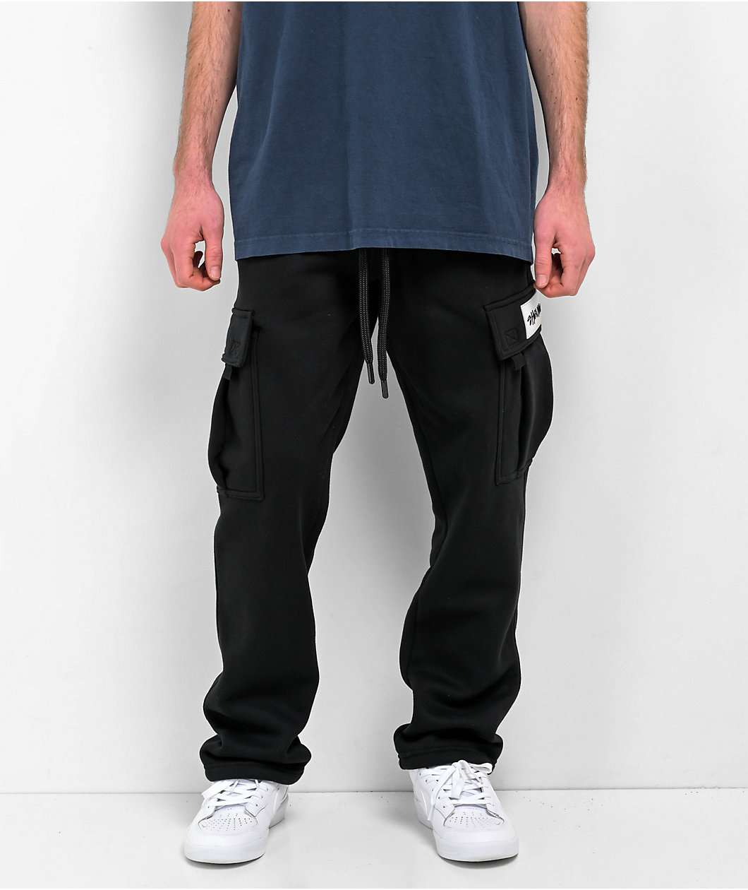 Shaka Wear Black Fleece Cargo Sweatpants