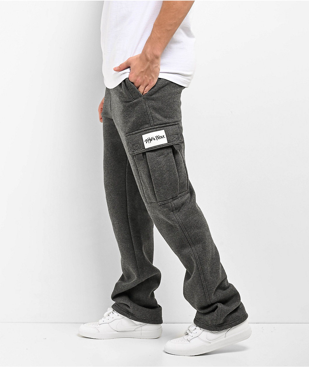 Shaka Wear Charcoal Fleece Cargo Sweatpants