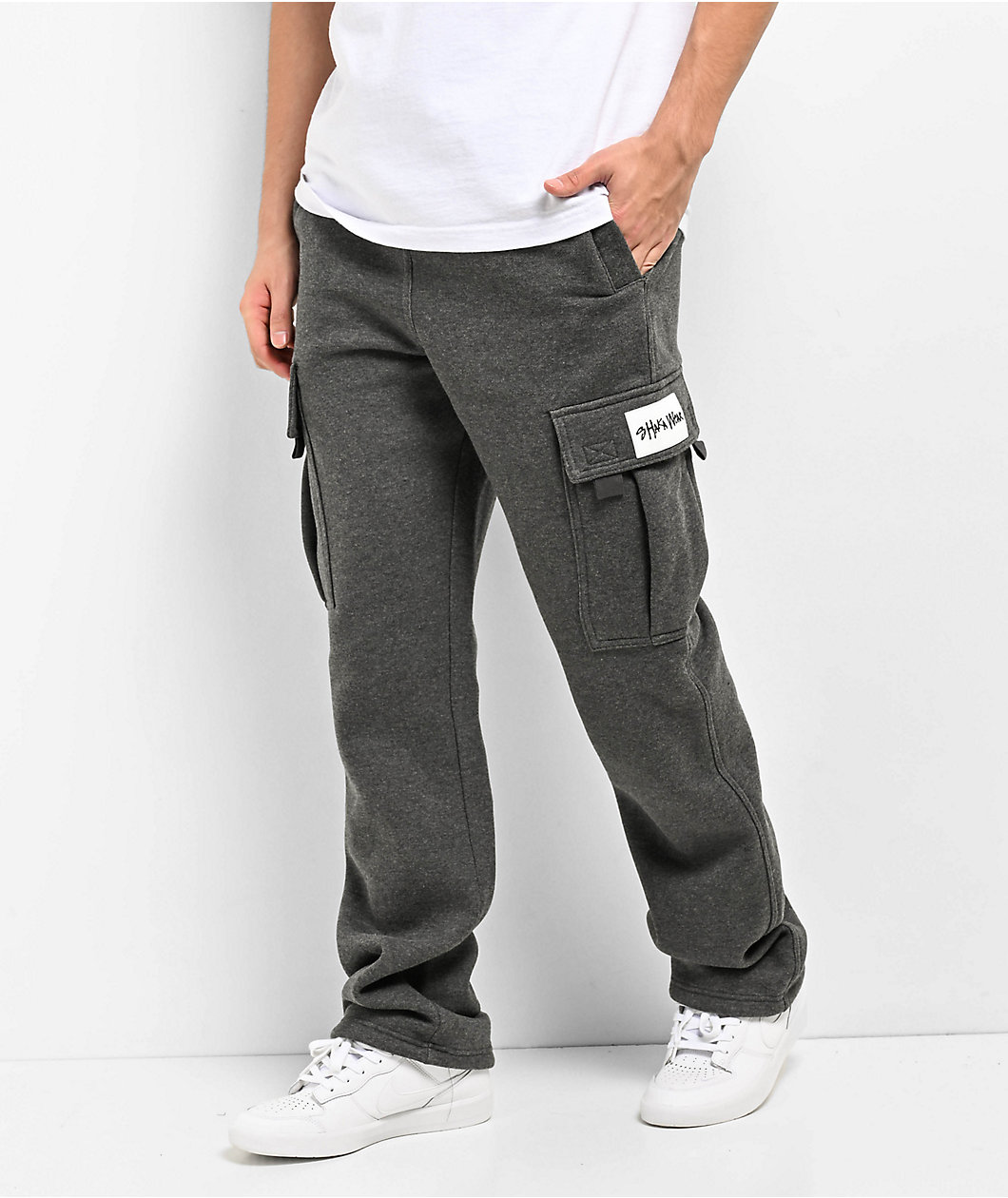 Shaka Wear Charcoal Fleece Cargo Sweatpants