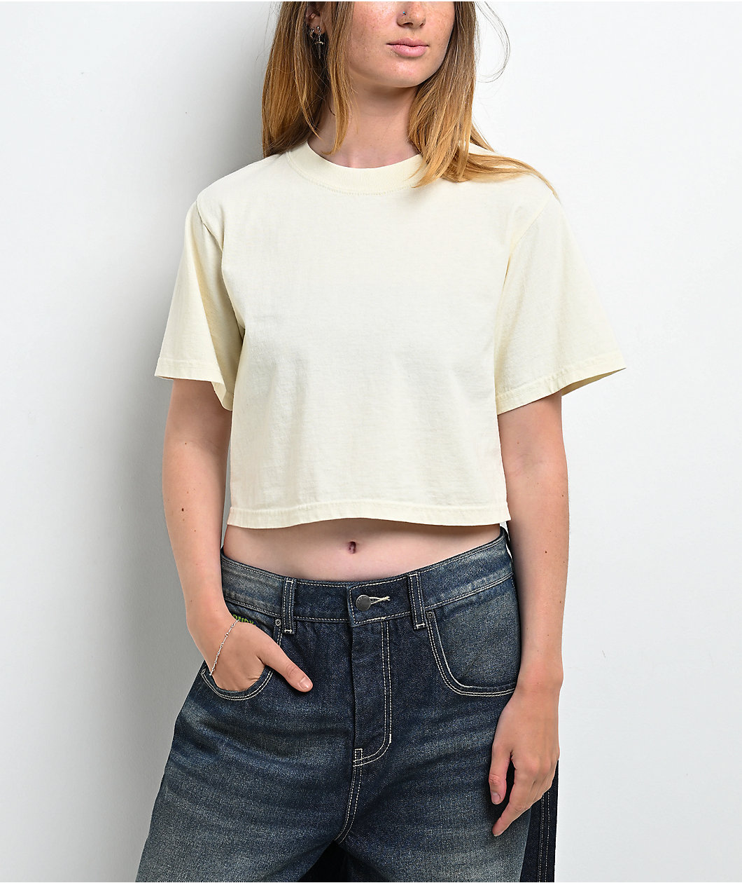 Shaka Wear Cream Crop T-Shirt
