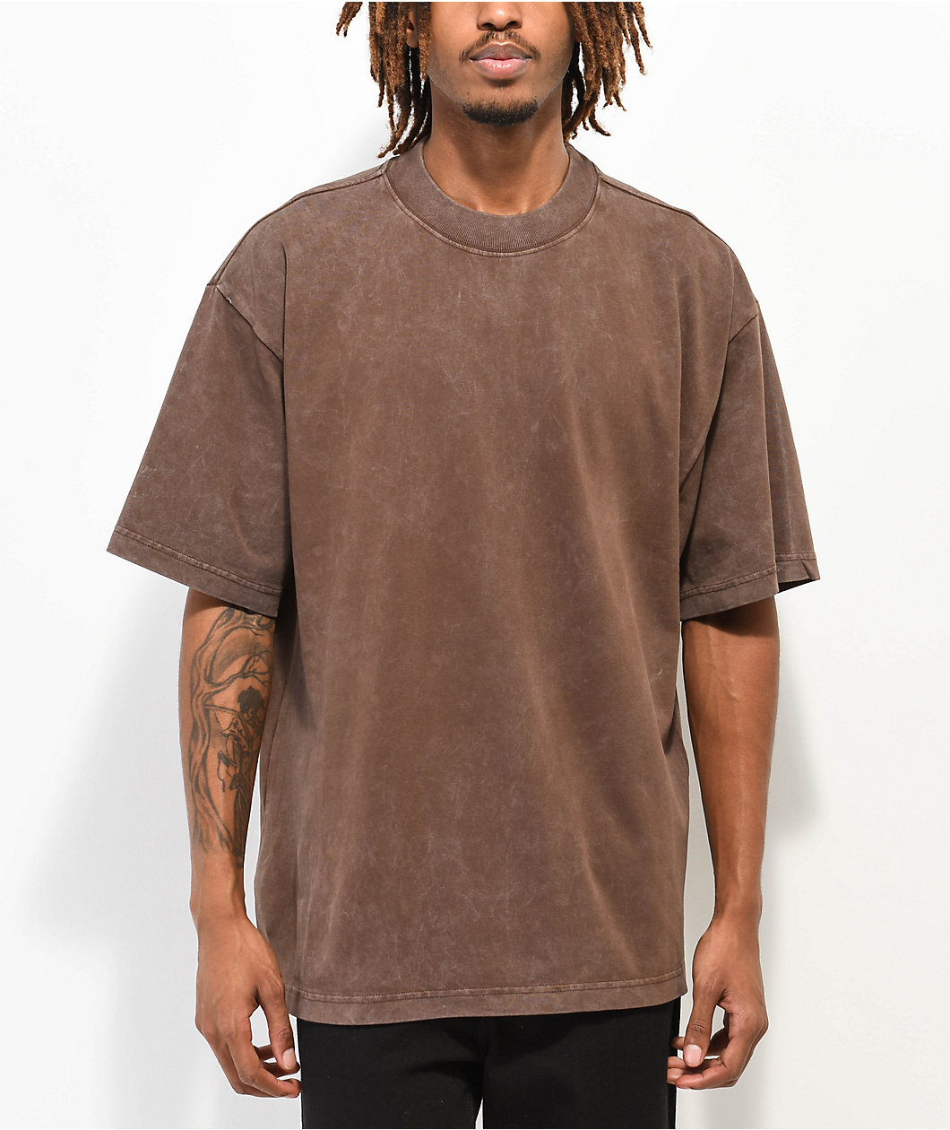 Shaka Wear Designer Garment Dye Mocha Heavyweight T-Shirt