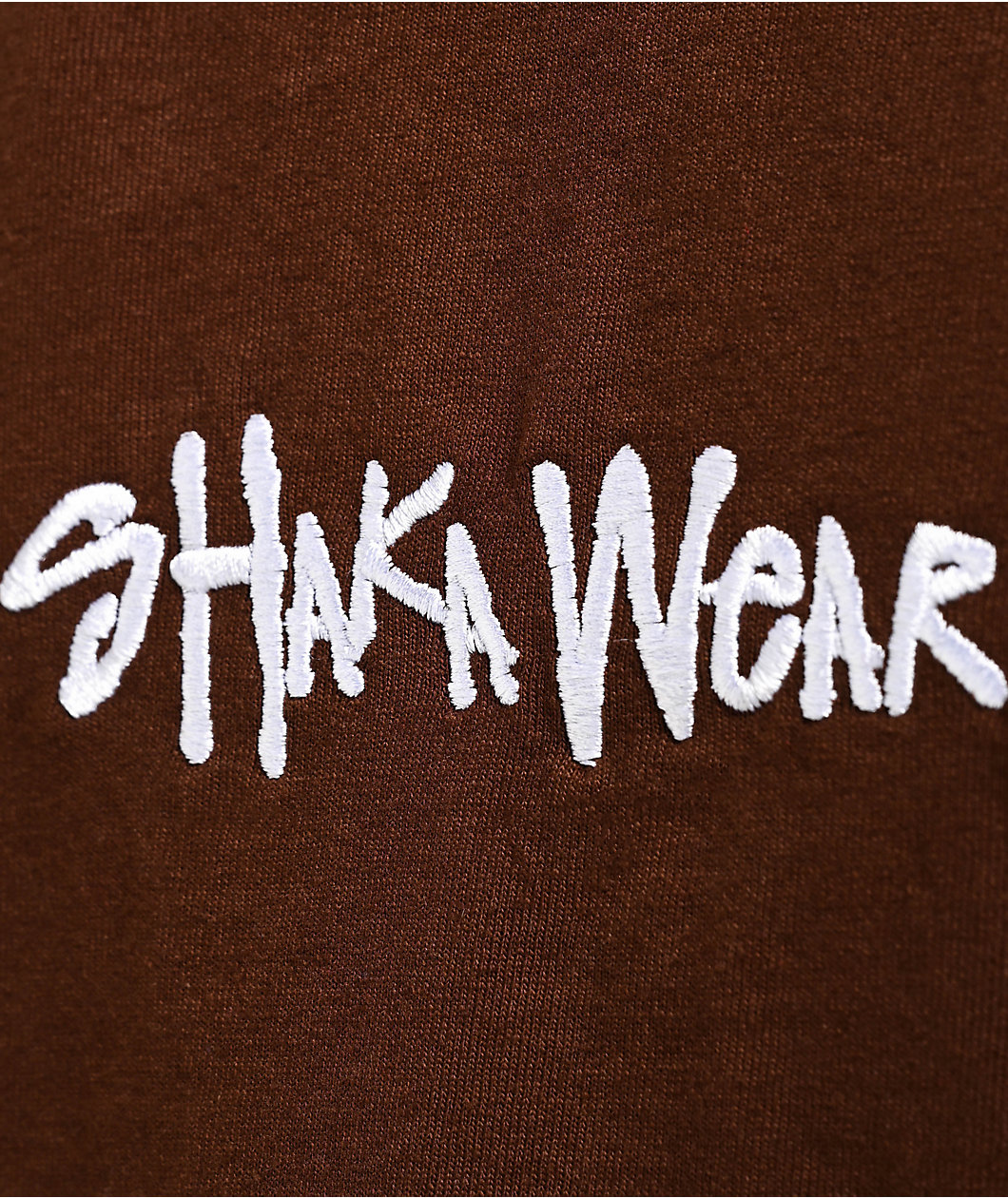 Shaka Wear Embroidered Logo Brown Heavyweight T-Shirt