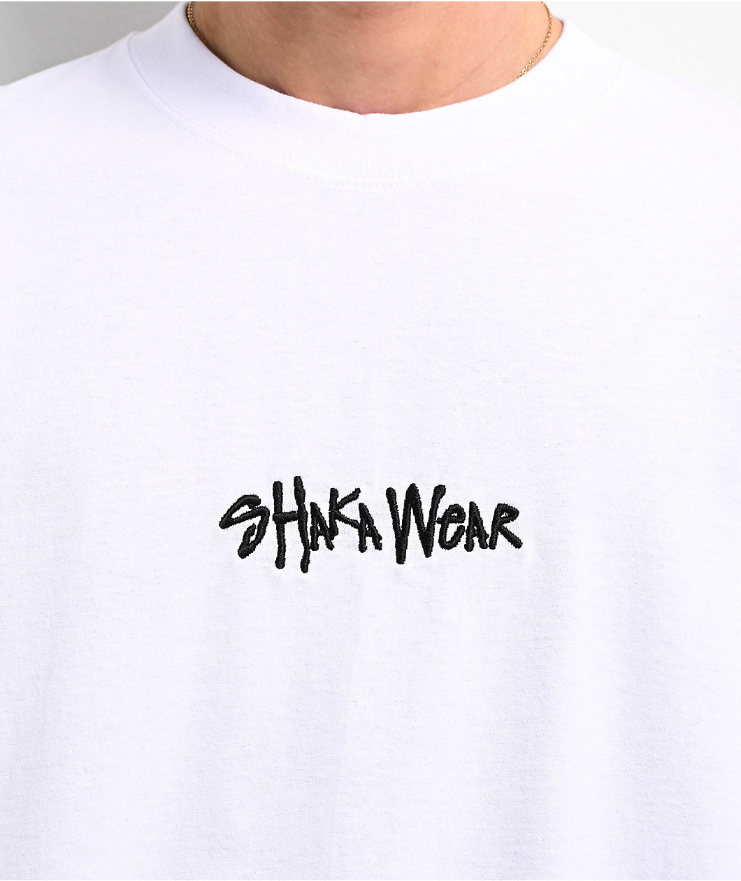 Shaka Wear Embroidered Logo White Heavyweight T-Shirt