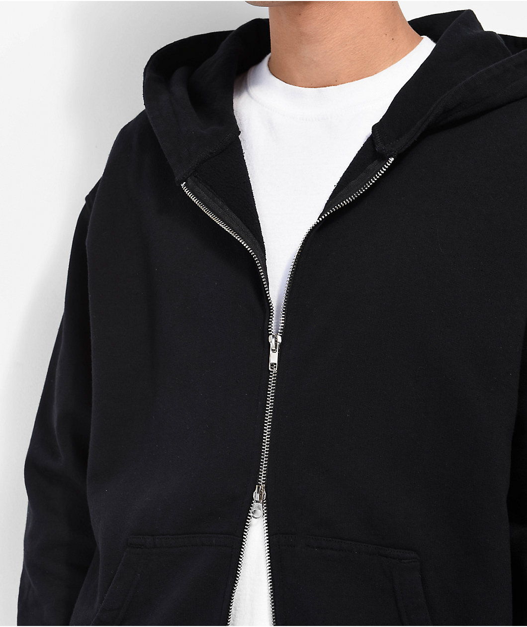 Shaka Wear Garment Dye Black Heavyweight Double Zip Hoodie