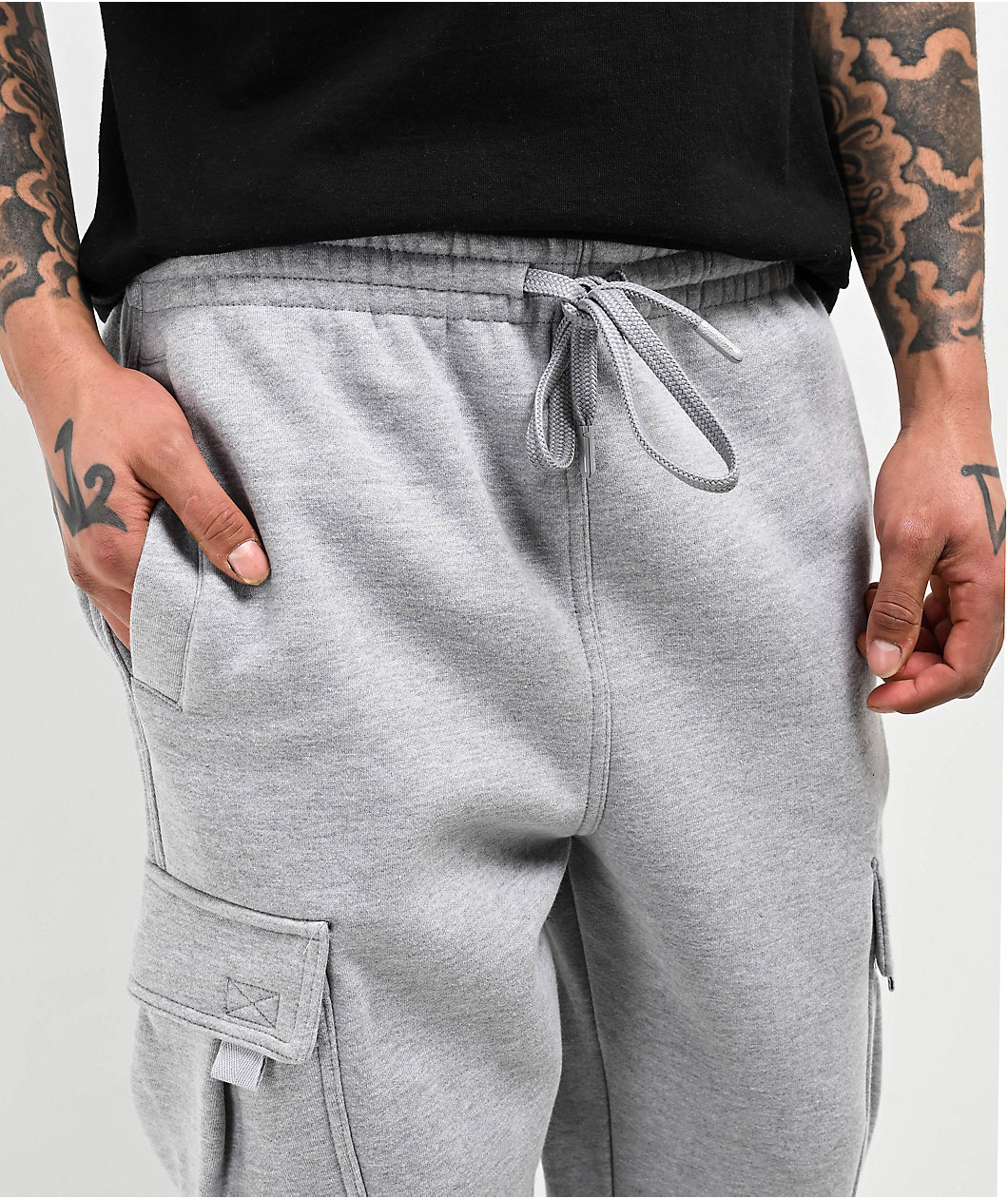 Shaka Wear Grey Fleece Cargo Sweatpants