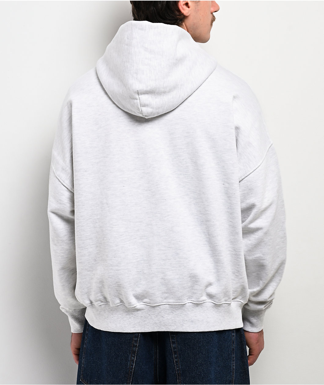 Shaka Wear Heather White Crop Zip Hoodie