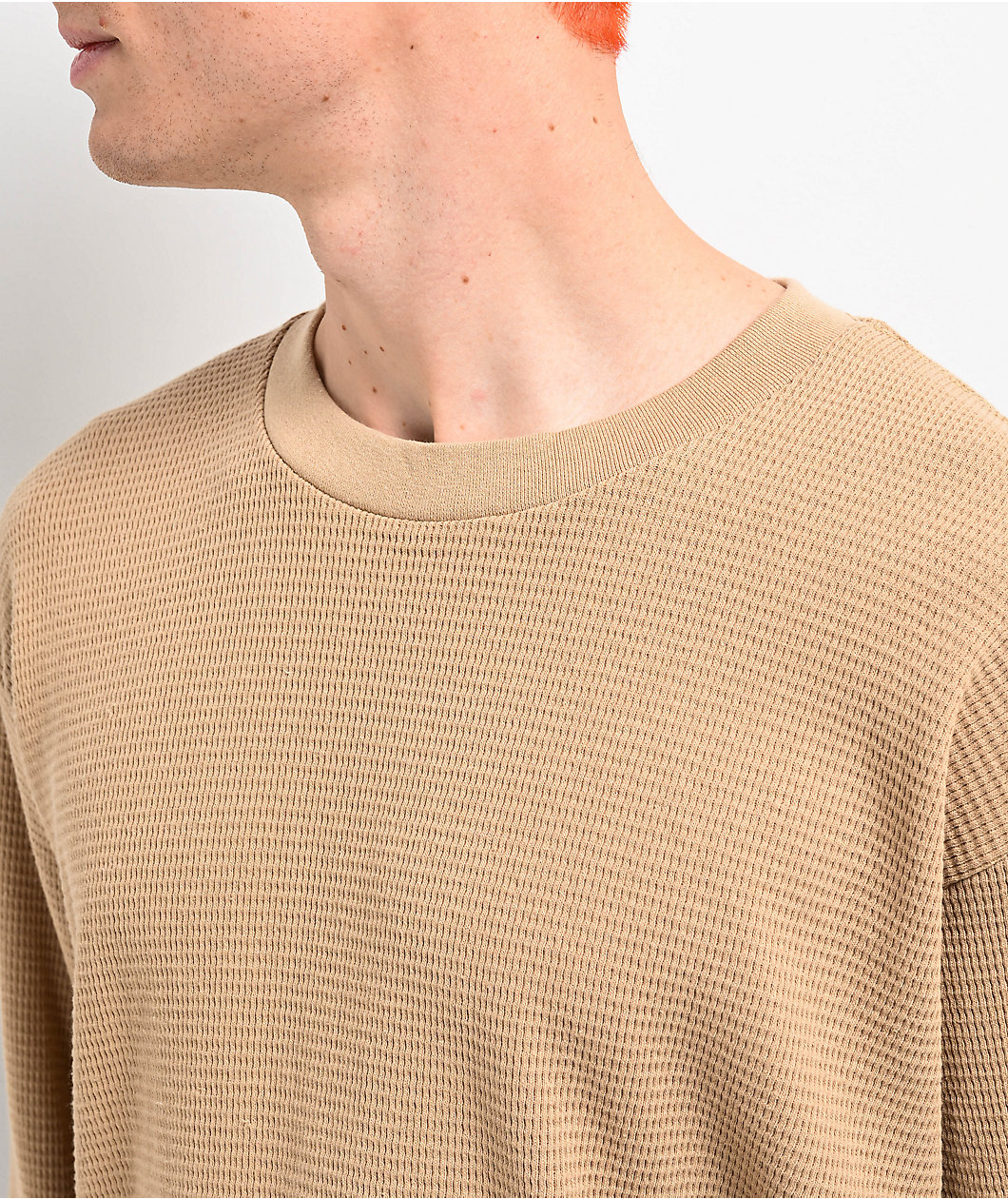 Shaka Wear Khaki Heavyweight Thermal Long Sleeve T-Shirt