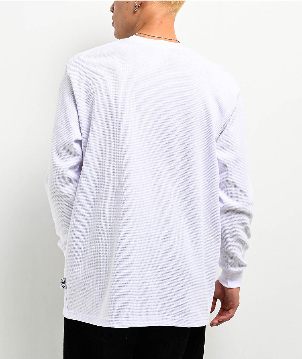 Shaka Wear Logo White Thermal Long Sleeve T-Shirt