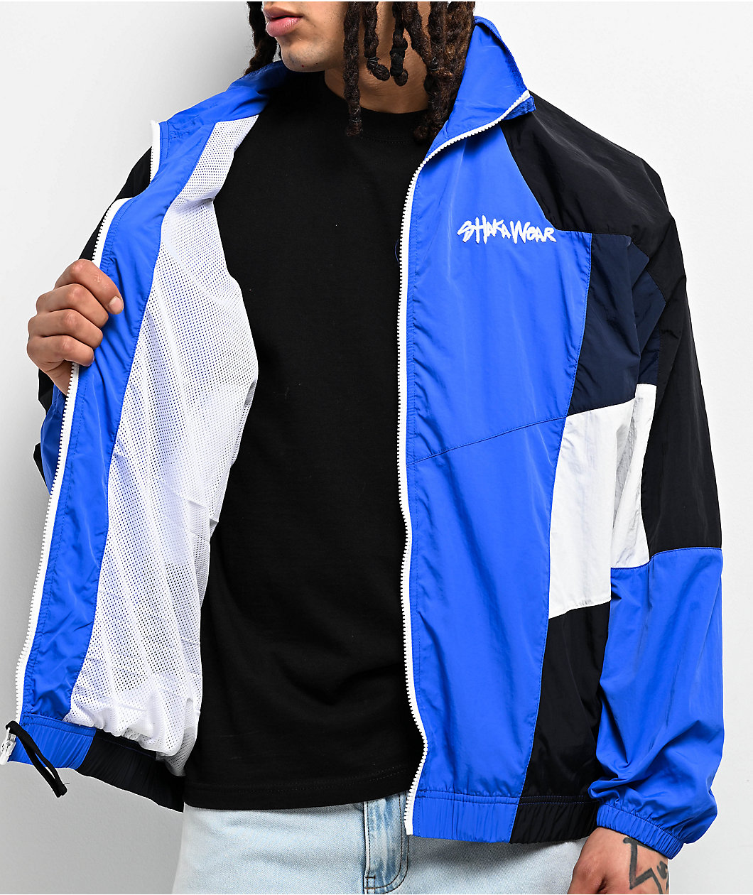 Shaka Wear Retro Royal Blue Zip Track Jacket