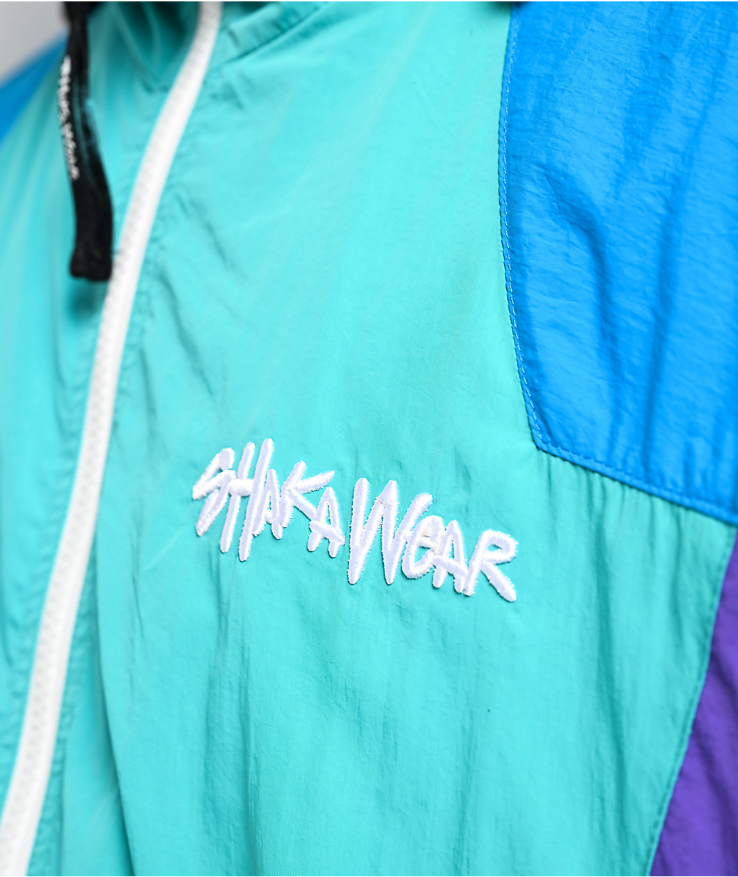 Shaka Wear Retro Turquoise Zip Track Jacket