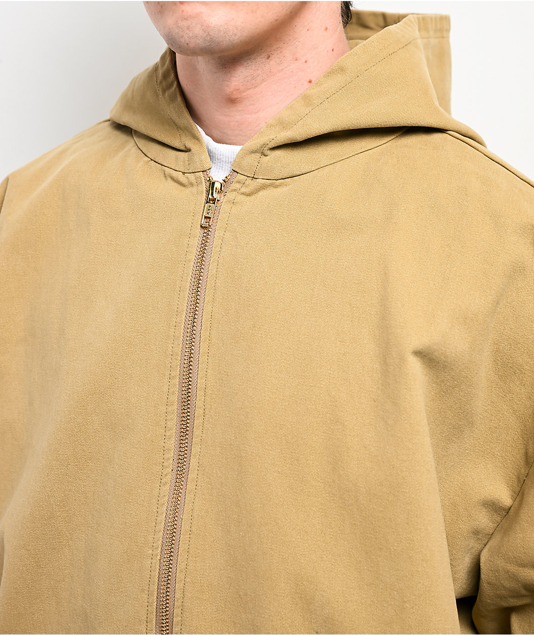 Shaka Wear Twill Khaki Baggy Hooded Jacket