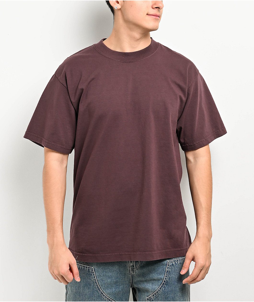 Shaka Wear Wine Garment Dye Heavyweight T-Shirt