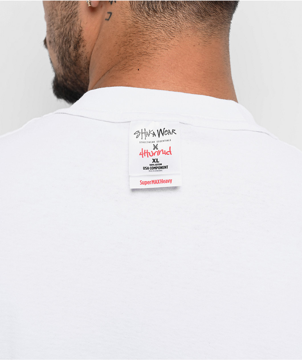 Shaka Wear x 4Hunnid Inside Out White T-Shirt