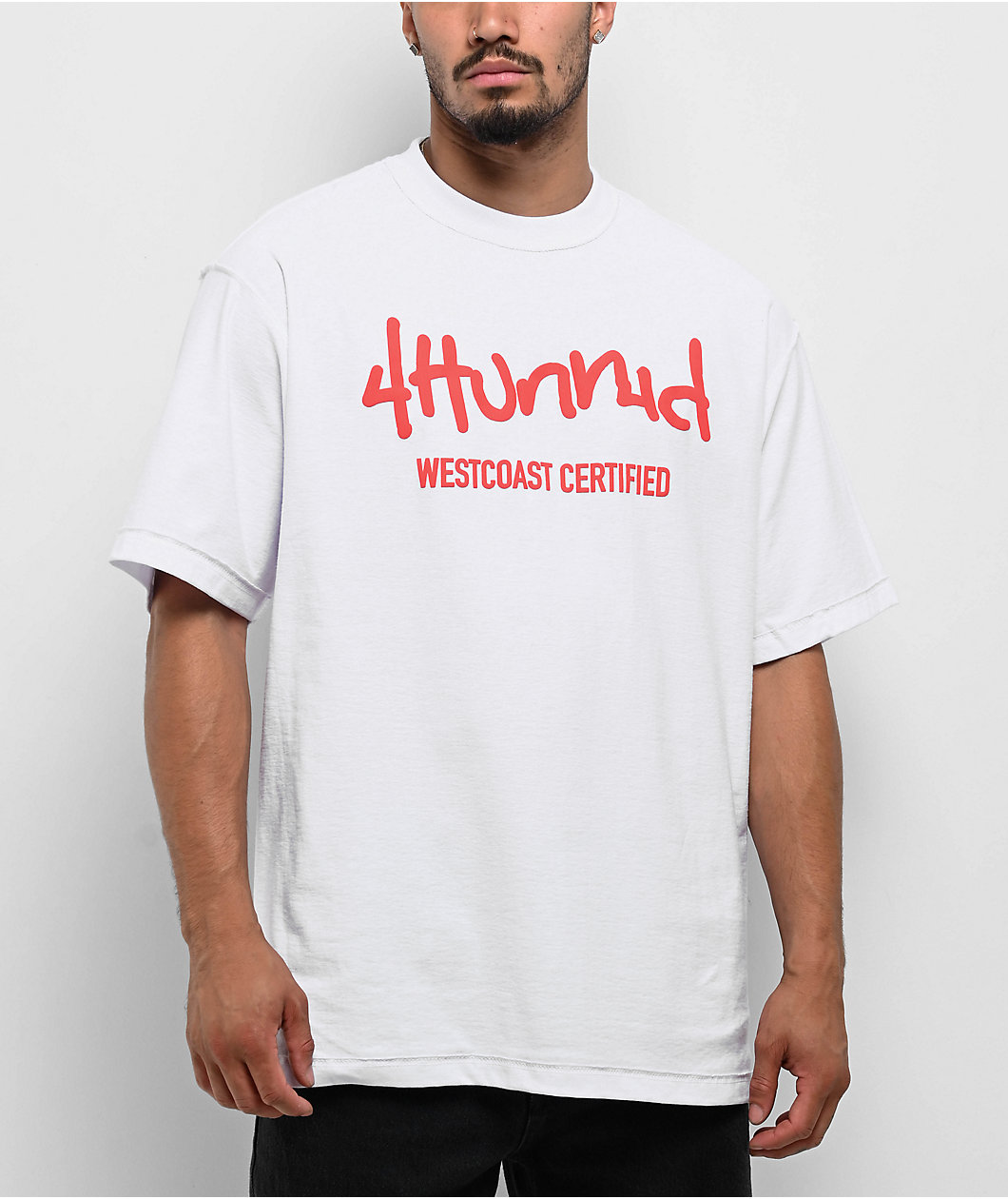 Shaka Wear x 4Hunnid Inside Out White T-Shirt
