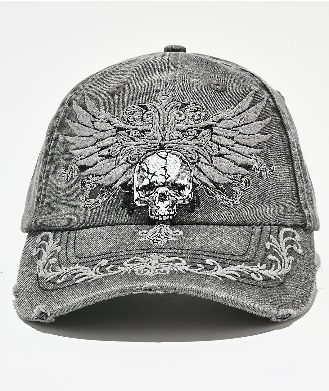 Sheisty Clipped Washed Black Strapback Hat