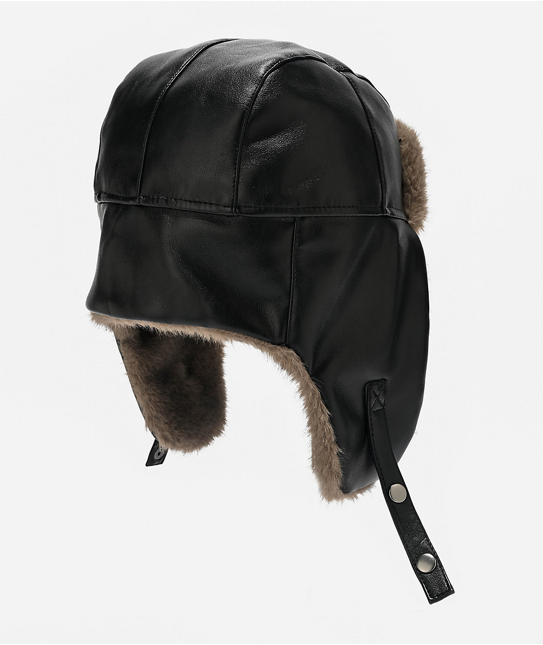 Sheisty Faux Leather Black Trapper Hat