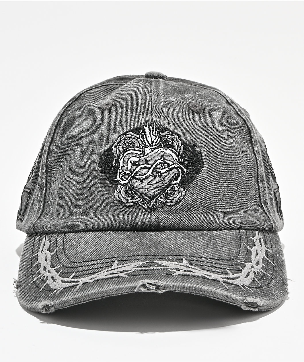 Sheisty Heartbroken Washed Black Strapback Hat