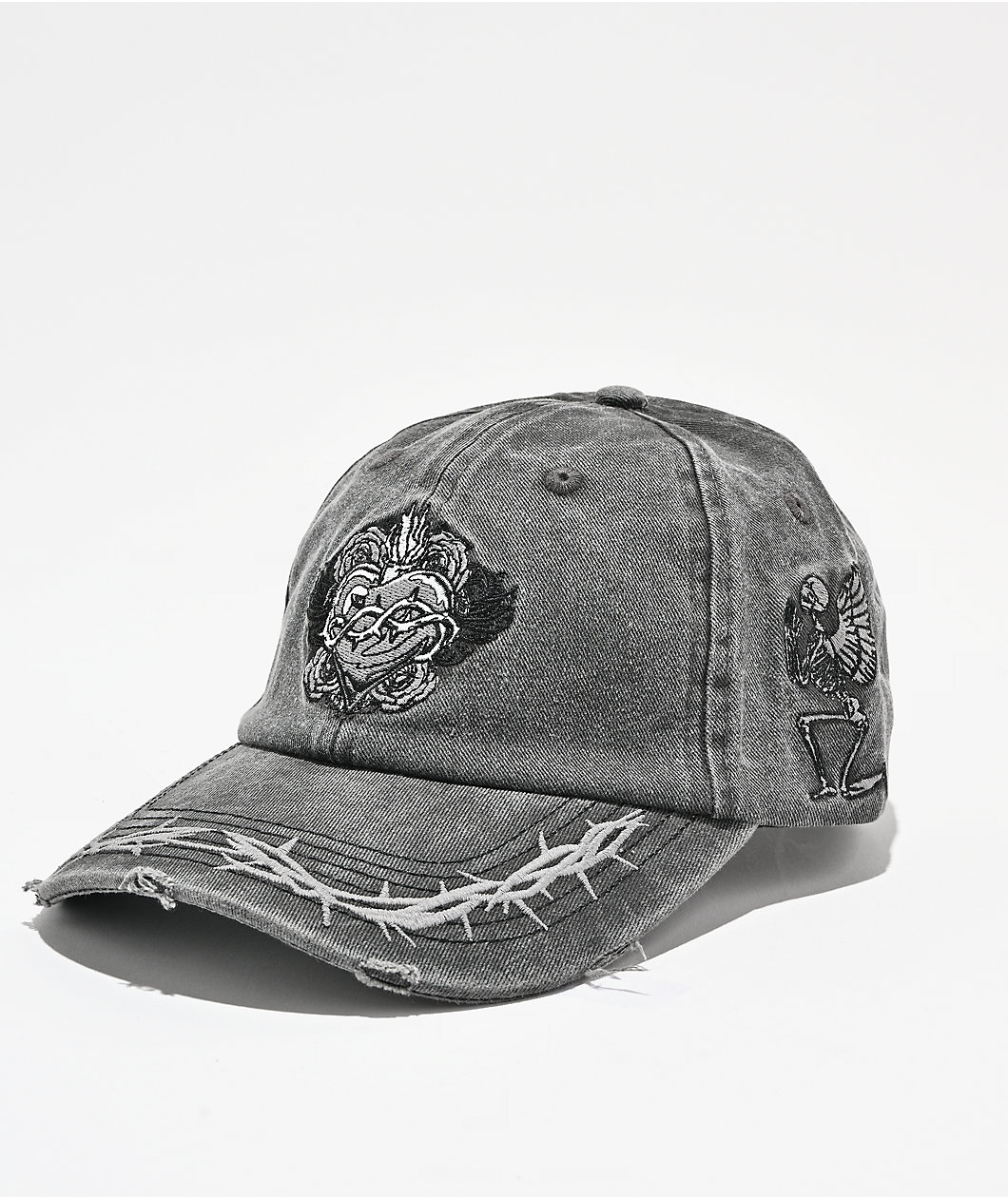 Sheisty Heartbroken Washed Black Strapback Hat