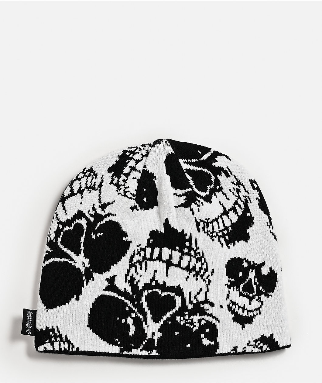 Sheisty Maddness White Reversible Skully Beanie