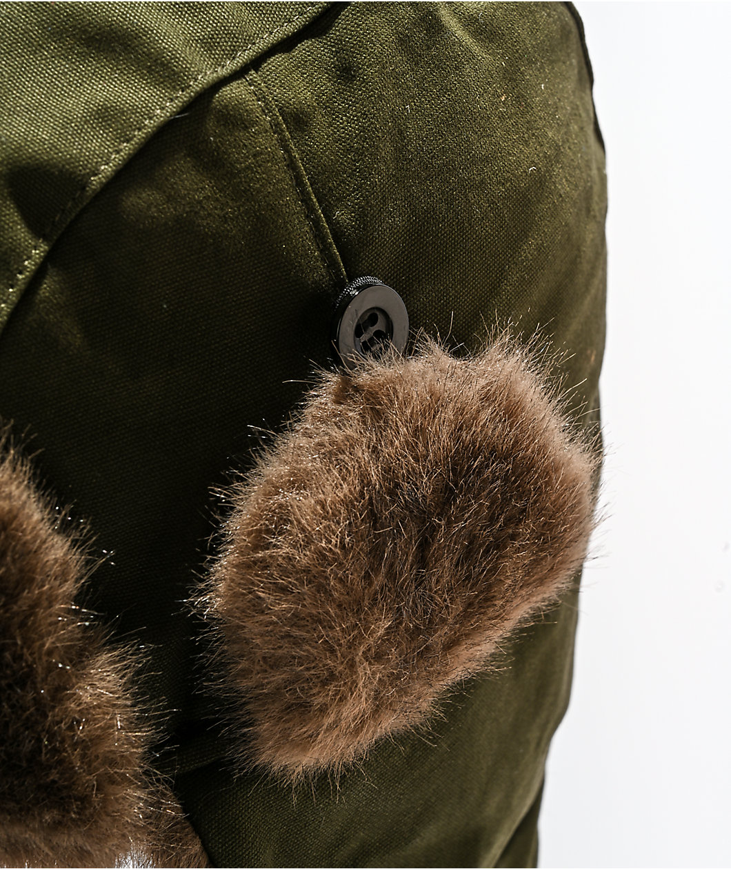 Sheisty Trapper Dark Green Canvas & Fur Hat