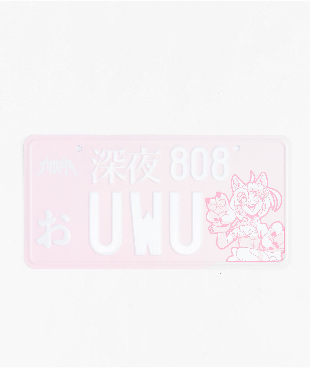 Shinya UWU Pink License Plate