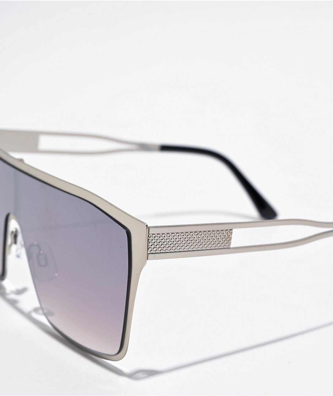 Silver Metallic Shield Sunglasses