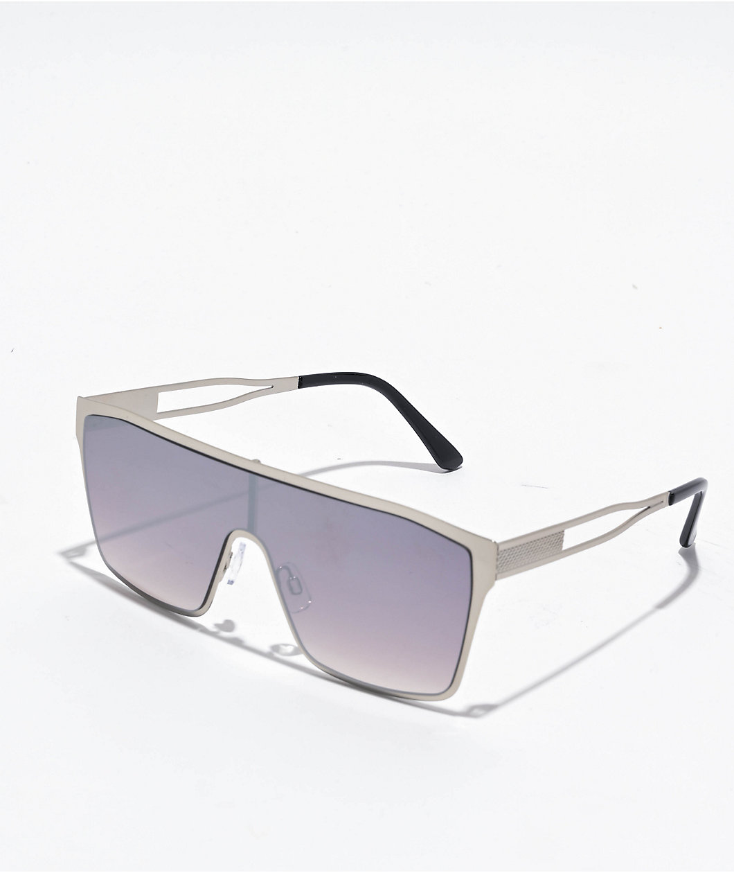 Silver Metallic Shield Sunglasses