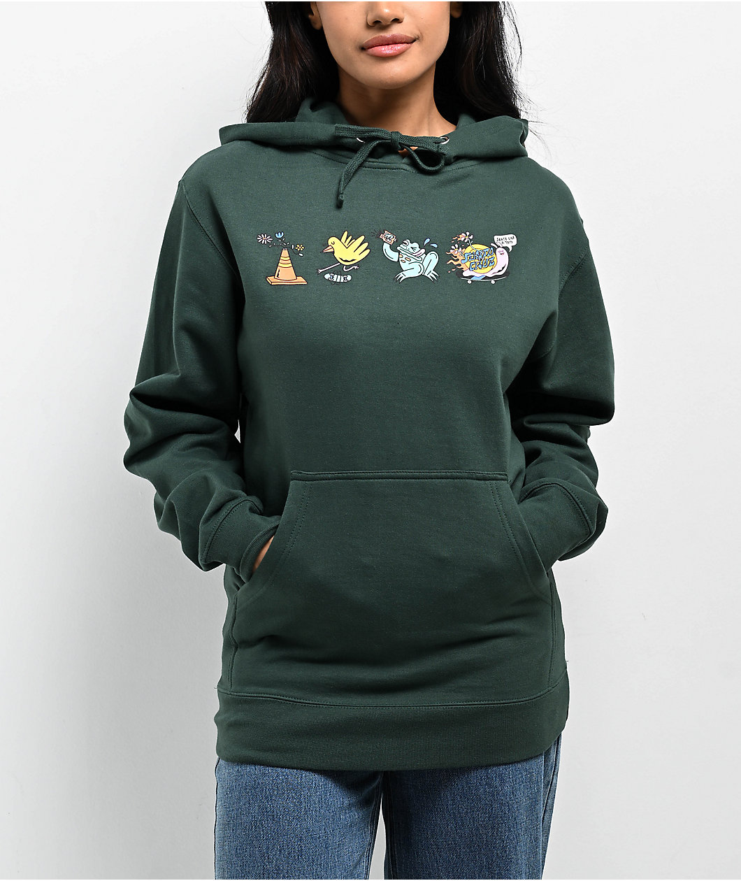 Green skate hoodie best sale