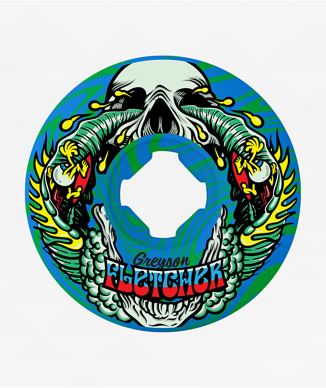 Slime Balls Greyson Vomit Mini 56mm 99a Blue & Green Swirl Skateboard Wheels