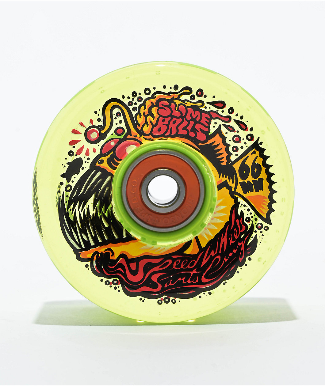 Slime Balls Light Ups LED Angler OG 66mm 78a Clear Neon Green Cruiser Skateboard Wheels
