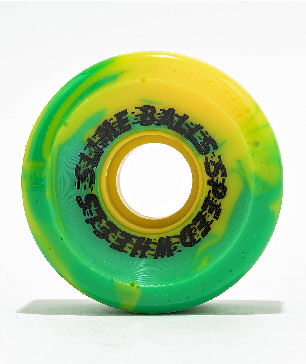 Slime Balls OG Slime Spewage 60mm 78a Green & Yellow Swirl Cruiser Skateboard Wheels