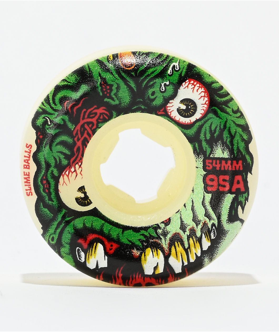 Slime Balls Roskopp Face Two 54mm 95a White Skateboard Wheels