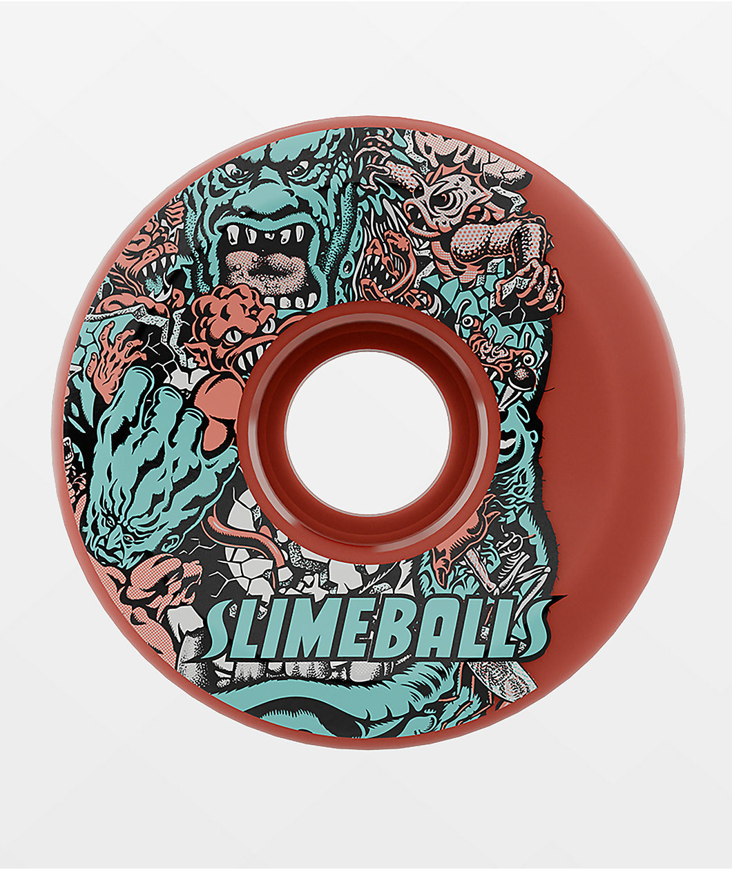 Slime Balls Roskopp Five  Reissue 60mm 78a Red Cruiser Skateboard Wheels