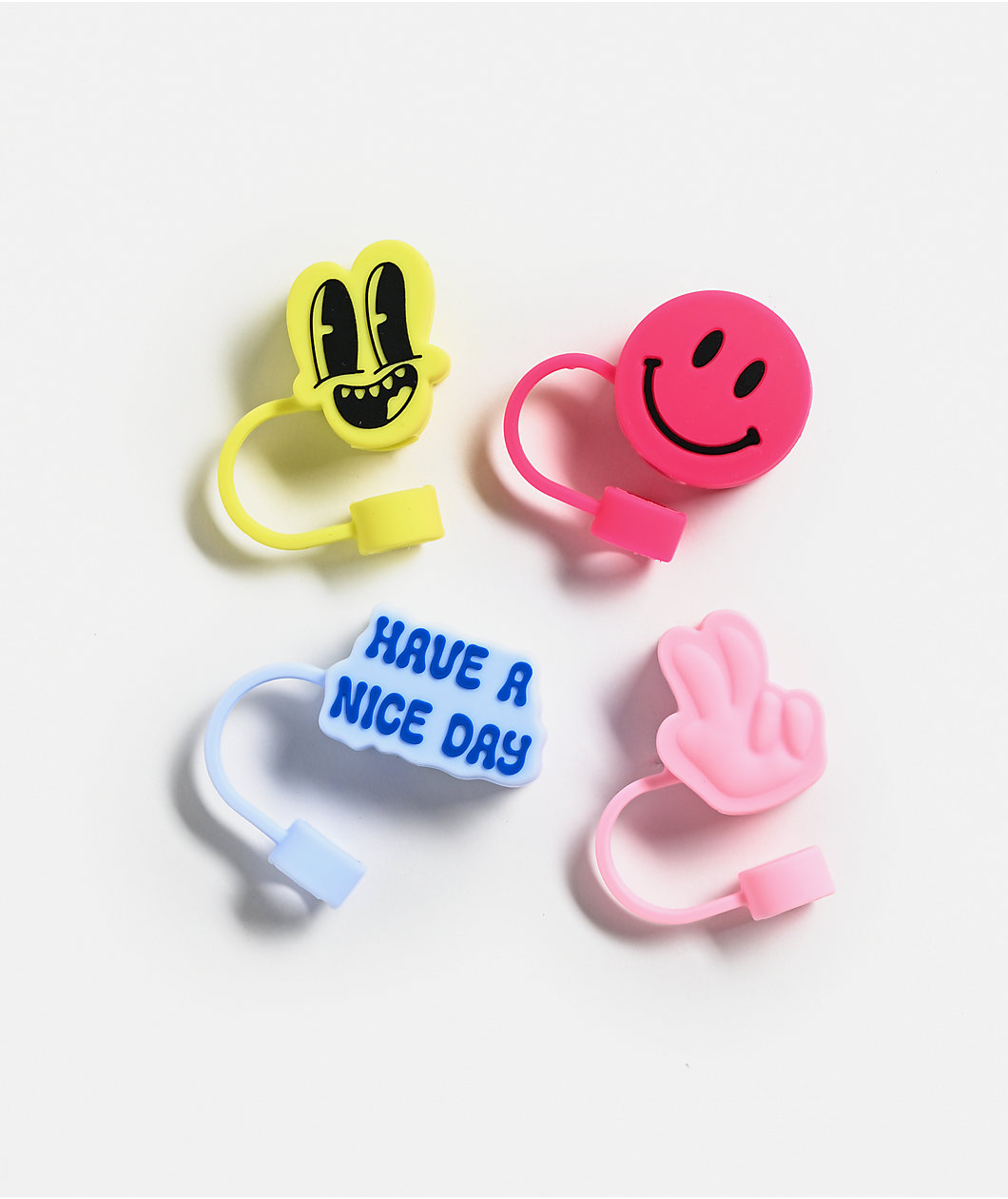 Smiles & Peace 4-Pack Straw Toppers