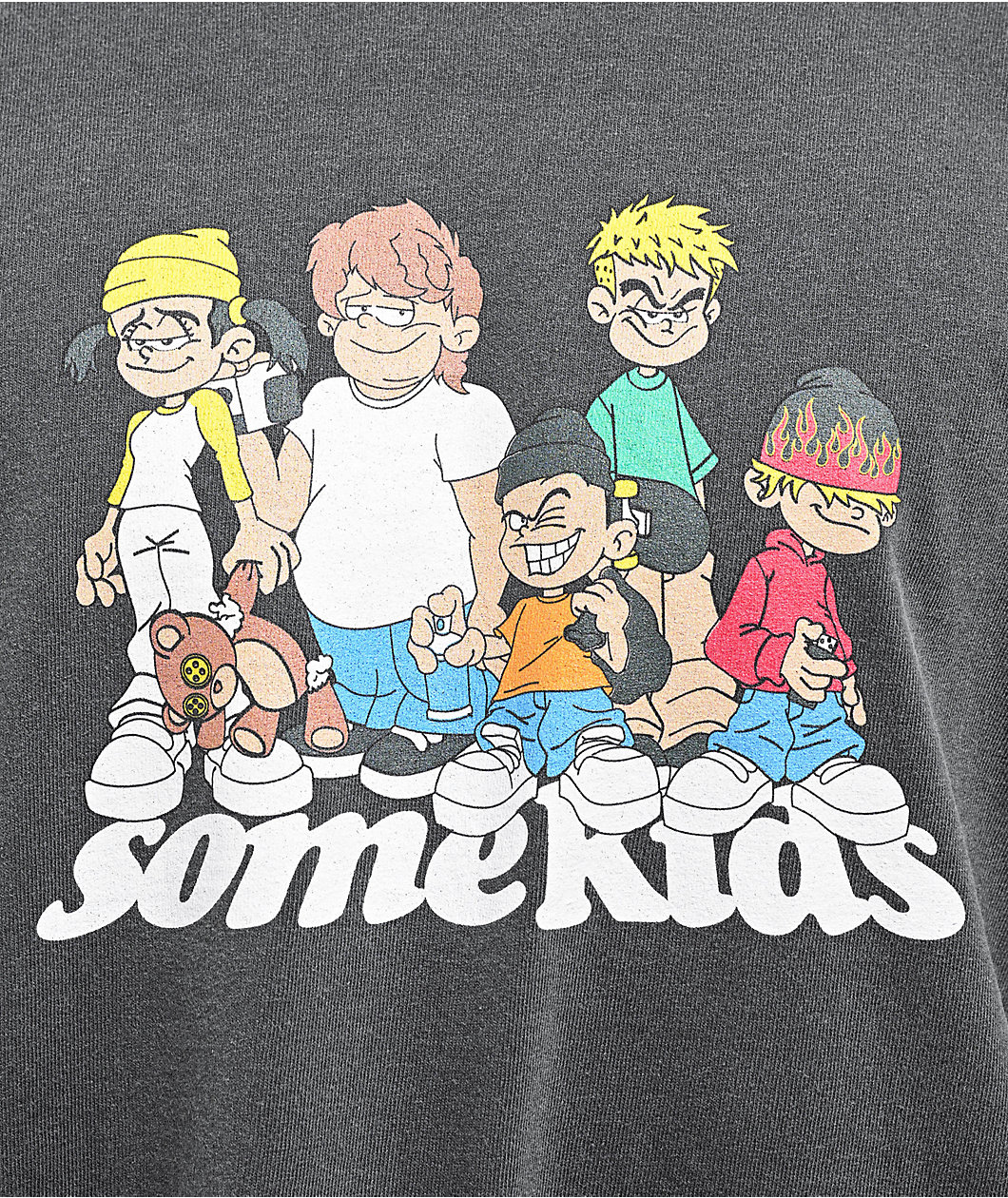 Some Kids Character Black Wash T-Shirt