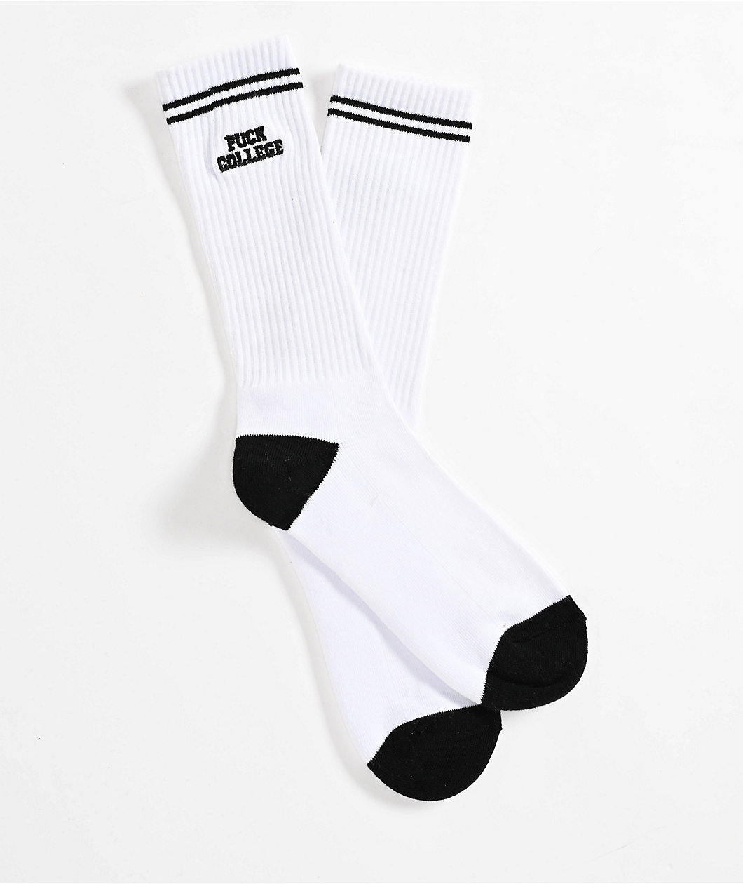 Some Kids F College White & Black Crew Socks