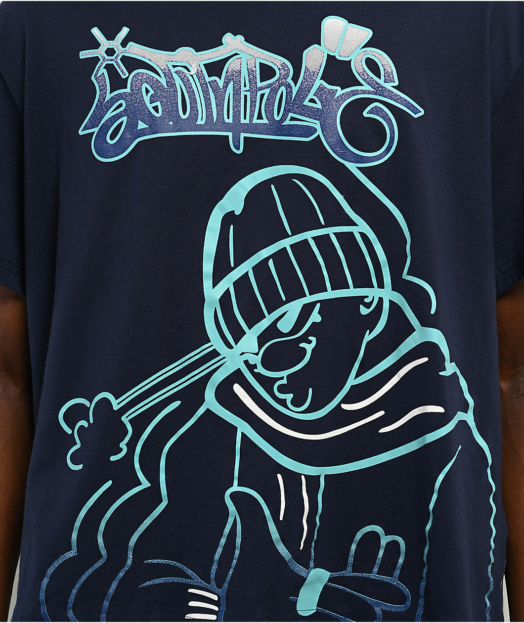 Southpole 125 Navy Boxy Crop T-Shirt