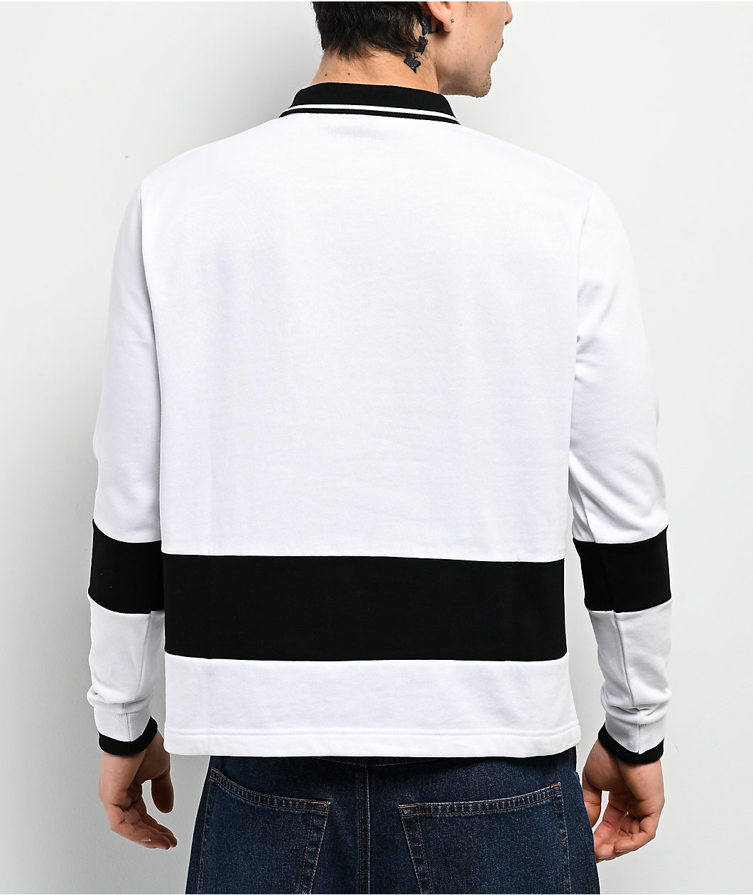 Southpole Logo White Long Sleeve Polo Shirt