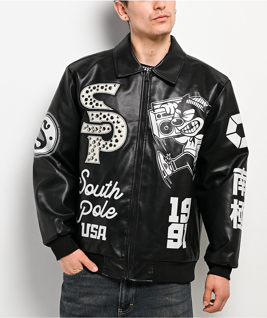 Southpole SP-91 Black Bomber Jacket