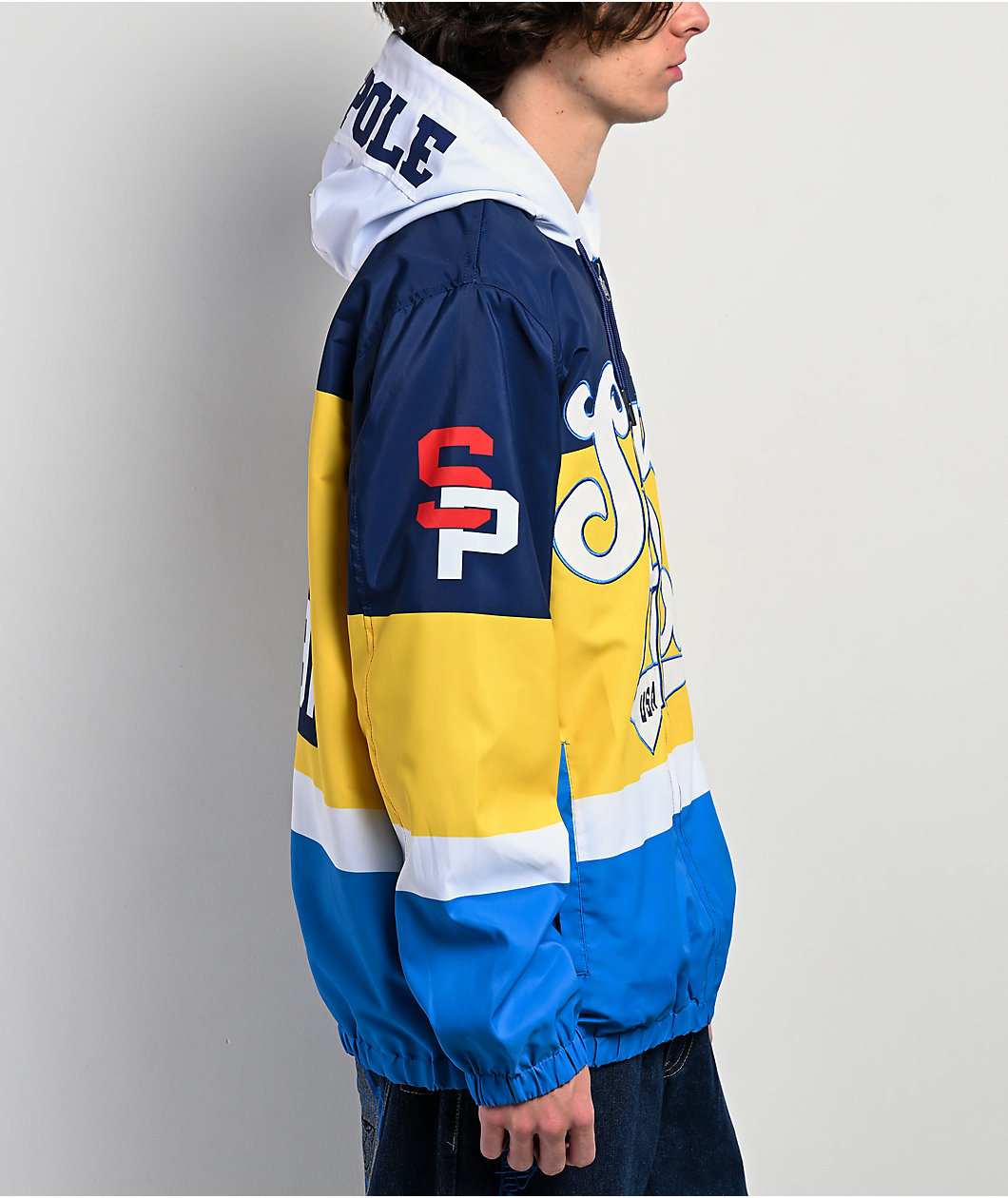 Southpole SP91 Navy & White Windbreaker Jacket | MainPlace Mall