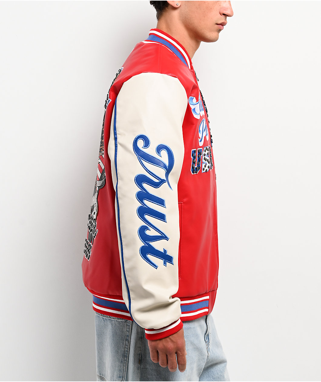 Southpole Stud Eagle Red, White & Blue Bomber Jacket
