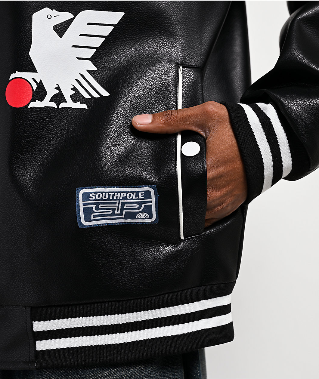 Southpole Varsity Black Bomber Jacket