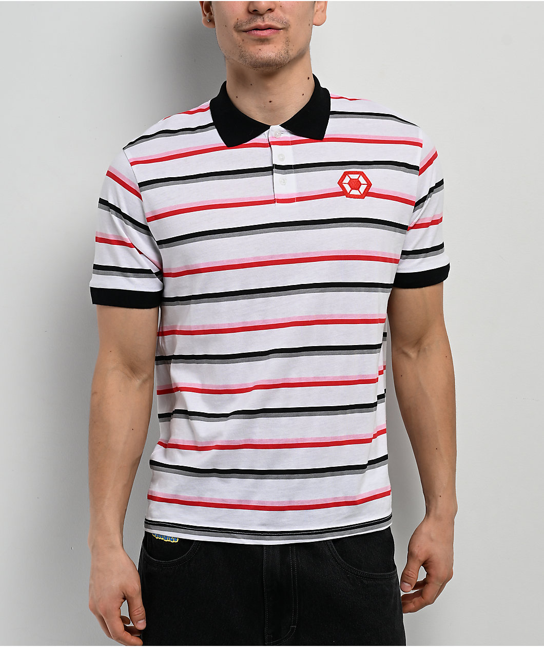 Southpole White Stripe Polo Shirt